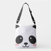 Cute Happy Face Panda Crossbody Tas (Voorkant)