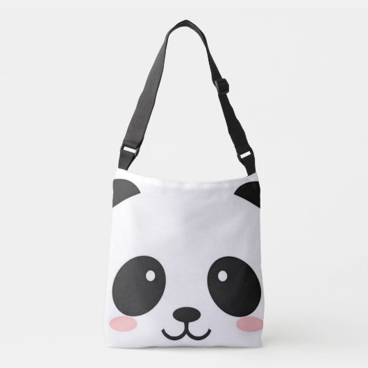 Cute Happy Face Panda Crossbody Tas (Voorkant)