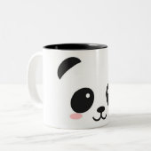 Cute Happy Face Panda Tweekleurige Koffiemok (Voorkant links)