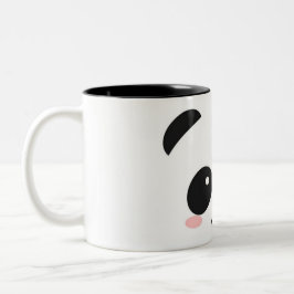 Cute Happy Face Panda Tweekleurige Koffiemok