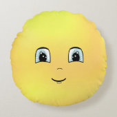 Cute Happy Face Rond Kussen (Voorkant)