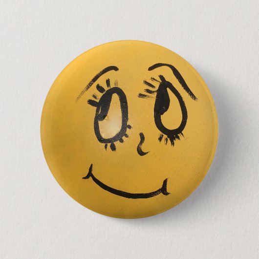 Cute Happy Face Ronde Button 5,7 Cm (Voorkant)
