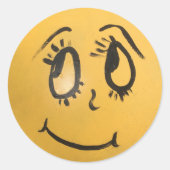 Cute Happy Face Ronde Sticker (Voorkant)