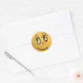 Cute Happy Face Ronde Sticker (Envelop)