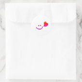 Cute happy face smileing\motivation  ronde sticker (Tas)