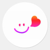 Cute happy face smileing\motivation  ronde sticker (Voorkant)