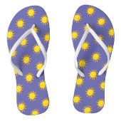Cute Happy Face Sun Beach Periwinkle Blue Trendy Teenslippers (Voetbed)