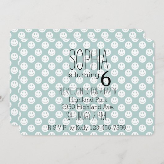 Cute Happy Faces Kaart (Voorkant / Achterkant)