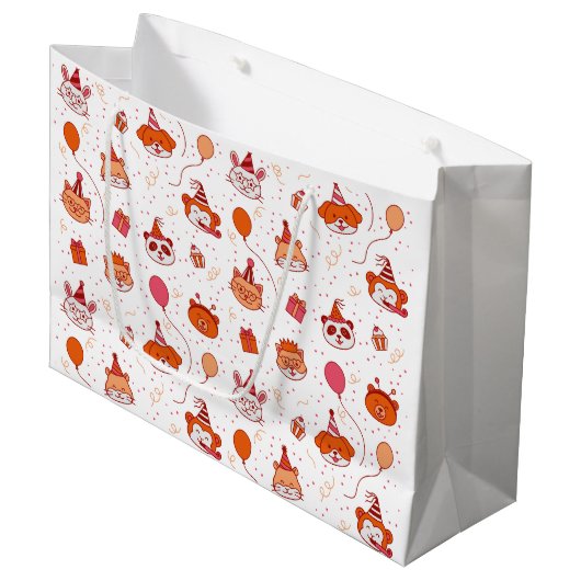 Cute happy feest dieren cadeautas (Voorkant Gekanteld)