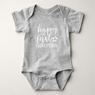Cute Happy First Vaderdag Flowers Romper