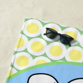 Cute happy fly bee yellow cartoon illustratie strandlaken (In situ)