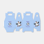 Cute happy fly puffin blue cartoon illustratie bedankdoosjes (Uitgevouwen)