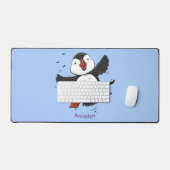Cute happy fly puffin blue cartoon illustratie bureaumat (Keyboard & Muis)