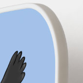 Cute happy fly puffin blue cartoon illustratie pickleball paddle (Links Detail)