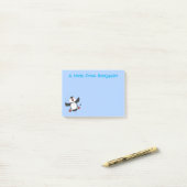 Cute happy fly puffin blue cartoon illustratie post-it® notes (Op bureau)