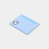 Cute happy fly puffin blue cartoon illustratie post-it® notes (Schuin)