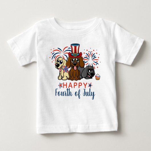 Cute Happy Fourth of juls Fireworks Patriotic (Voorkant)