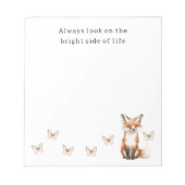 Cute Happy Fox Bright Side Butterflies   Notitieblok (Voorkant)