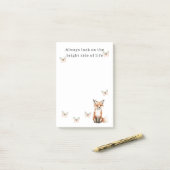 Cute Happy Fox Bright Side Butterflies   Post-it® Notes (Op bureau)