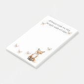 Cute Happy Fox Bright Side Butterflies   Post-it® Notes (Schuin)
