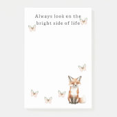 Cute Happy Fox Bright Side Butterflies   Post-it® Notes (Voorkant)