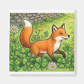 Cute Happy Fox Magneet (Voorkant)
