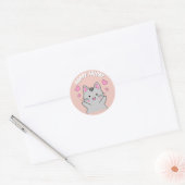 CUTE HAPPY FRIDAY CAT CLASSIC ROUND STICKER (Envelop)