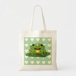 Cute & Happy Frog Budget Canvas tas