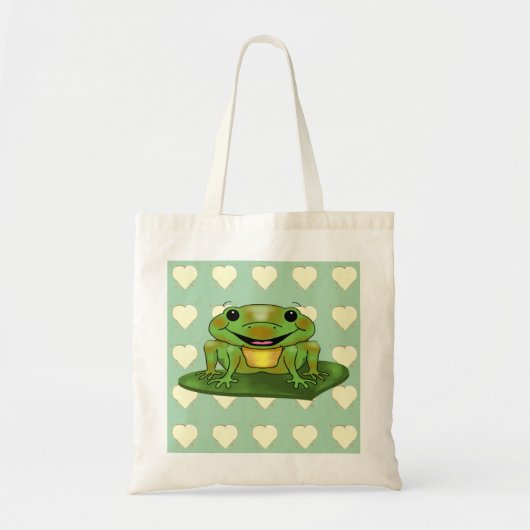 Cute & Happy Frog Budget Canvas tas (Voorkant)