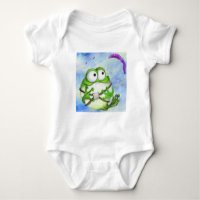 Cute Happy Funny Frog Paraglider - Cartoon Tekenin