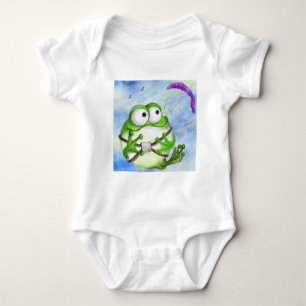 Cute Happy Funny Frog Paraglider - Cartoon Tekenin Romper