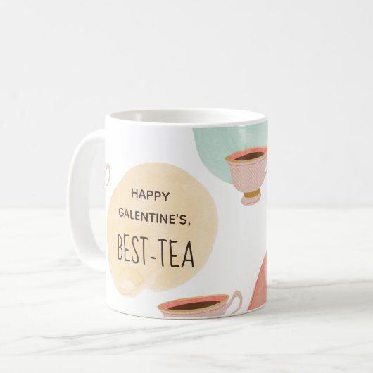 Cute happy galentine's beste theevrienden mok (Voorkant links)