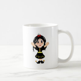 Cute happy girl cartoon koffiemok