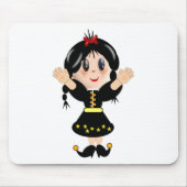 Cute happy girl cartoon muismat (Voorkant)