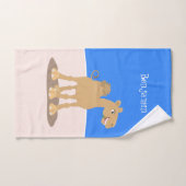 Cute happy glimlach camel cartoon illustratie bad handdoek (Handdoek)