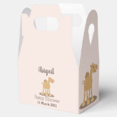 Cute happy glimlach camel cartoon illustratie bedankdoosjes (Geopend)