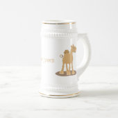 Cute happy glimlach camel cartoon illustratie bierpul (Voorkant rechts)