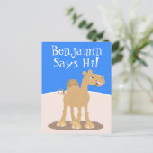 Cute happy glimlach camel cartoon illustratie briefkaart (Staand voorkant)