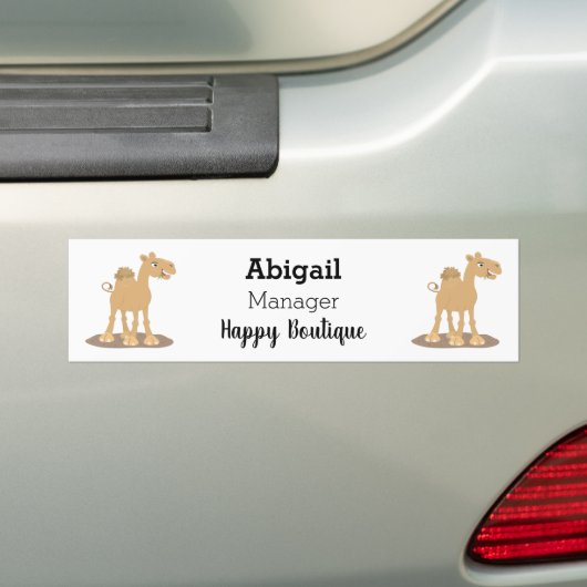 Cute happy glimlach camel cartoon illustratie bumpersticker (Op auto)