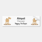Cute happy glimlach camel cartoon illustratie bumpersticker (Voorkant)