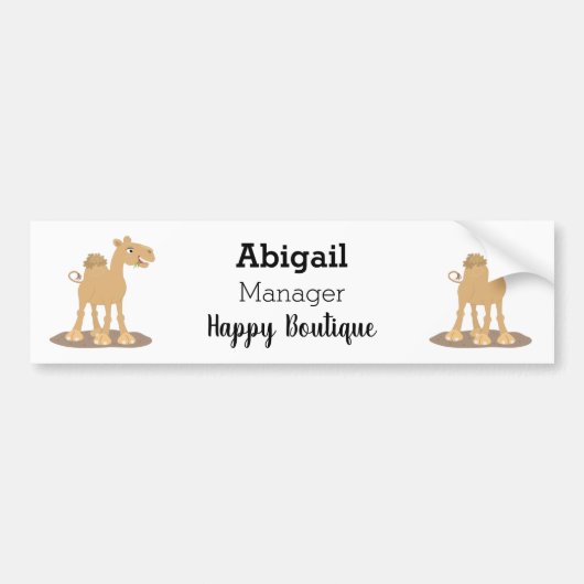Cute happy glimlach camel cartoon illustratie bumpersticker (Voorkant)