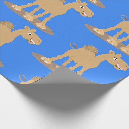 Cute happy glimlach camel cartoon illustratie cadeaupapier (Hoek)