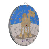 Cute happy glimlach camel cartoon illustratie dartbord (Voorkant Links)