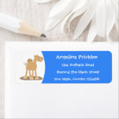 Cute happy glimlach camel cartoon illustratie etiket (Insitu)