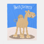 Cute happy glimlach camel cartoon illustratie fleece deken (Voorkant)