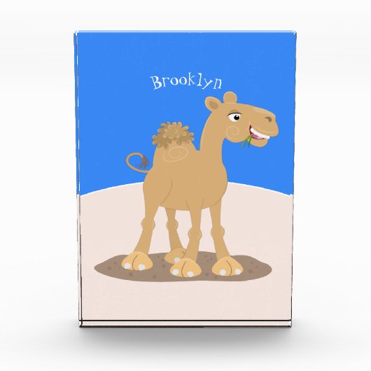 Cute happy glimlach camel cartoon illustratie fotoblokken (Voorkant)