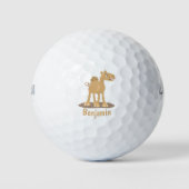 Cute happy glimlach camel cartoon illustratie golfballen (Voorkant)