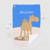 Cute happy glimlach camel cartoon illustratie golfhanddoek (Insitu)