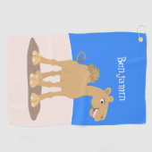 Cute happy glimlach camel cartoon illustratie golfhanddoek (Horizontaal)
