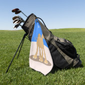 Cute happy glimlach camel cartoon illustratie golfhanddoek (Groen)